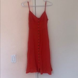 Red Mid-length button down dress